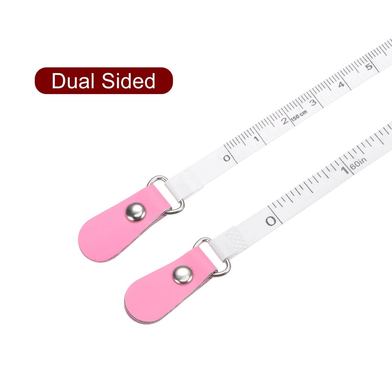 HARFINGTON Square Retractable Measuring Tape 150cm/60-inch Soft Leather Case Tailors