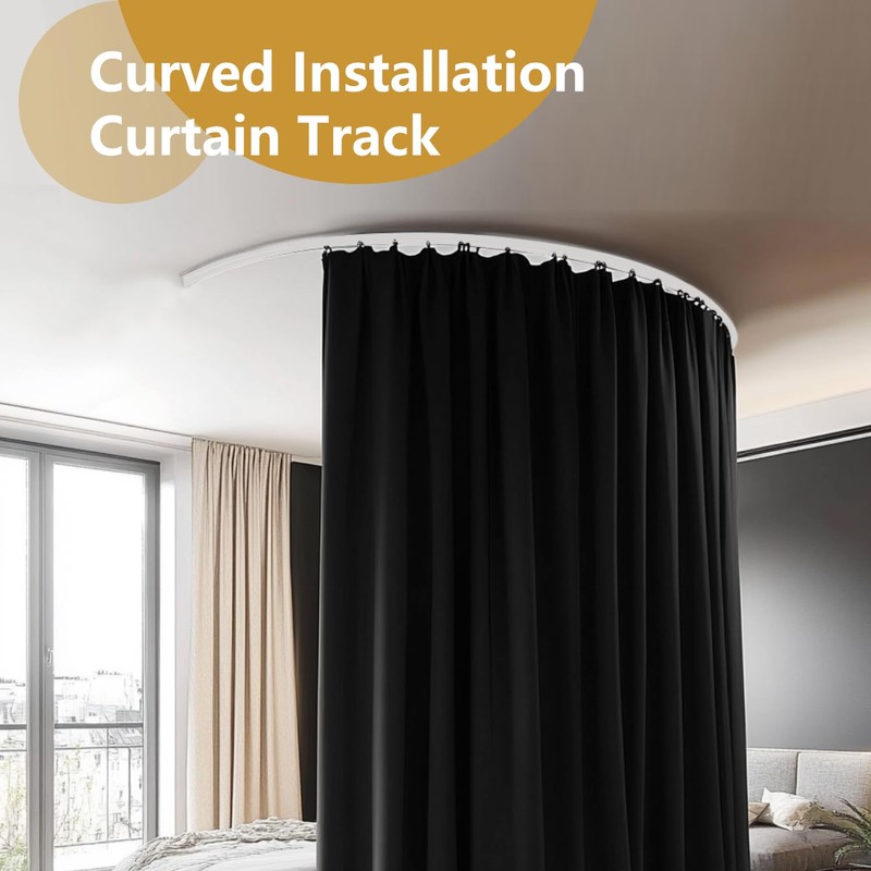MaKefeile Bendable Ceiling Curtain Track Ceilings Mount or Wall Mounted