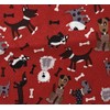 Sweater Dogs on Red Dog Bandana (X-Large)