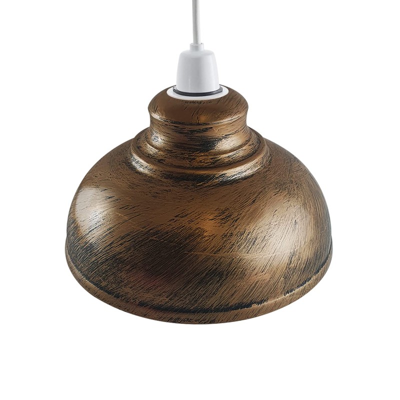 New Curvy Style Metal Lampshade Bulb Cover Lampshade (Brushed Copper)