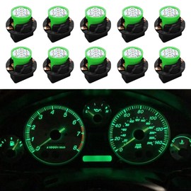 Lyxheth 10PCS T10 194 168 LED Dash Instrument Light Bulbs with Twist Lock Socket, Dashboard Light, Bright Panel Gauge Cluster Dashboard Bulb, 8-SMD LED Car Replacement Bulbs for Cars (Green)