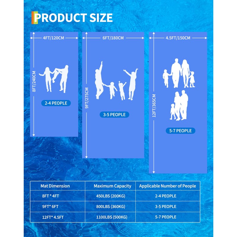 GarveeLife Lily Pad Floating Mat for Lake & Pool, 8