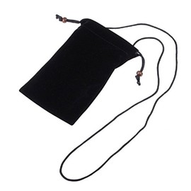 DFV mobile - Etui Tasche aus Stoff Kunstwildleder Weichem Tuch mit Kette und Schleife-Verschluß für VERYKOOL S5028 Bolt - Schwarz