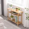 Nnewvante 38.6" Console Table, Bamboo Entryway Table with 3-Tier Storage