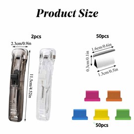 102pcs Clam Clip Dispenser with 100 Portable Mixed Color Refill Clips Anti-Slip Practical Paper Clip Dispenser for School Offices Homes for Fixing Loose Leaf Paper Documents Reports