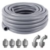1-1/4inch 25FT Electrical Conduit Kit,Liquid-Tight Conduit and Connector Kit with