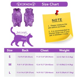 KIKNIN Cat Recovery Suit - Kitten Surgery Recovery Suit for Cats After Surgery, Spay Surgical Abdominal Wounds Cone E-Collar Alternative (Purple, Medium)