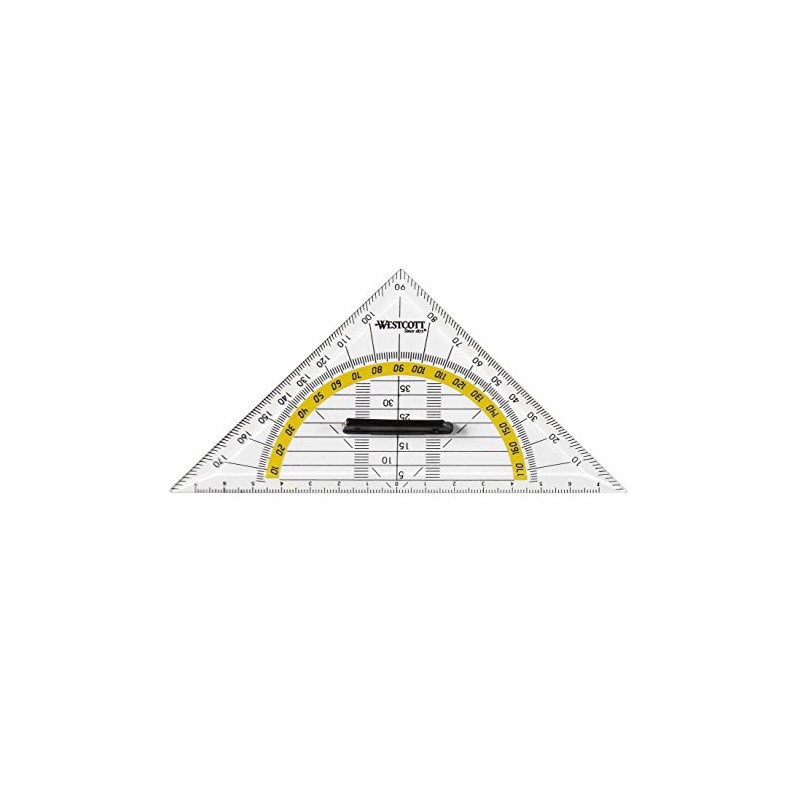 Westcott Set Square, Plastic, 14 cm, Transparent, Other Styles Available
