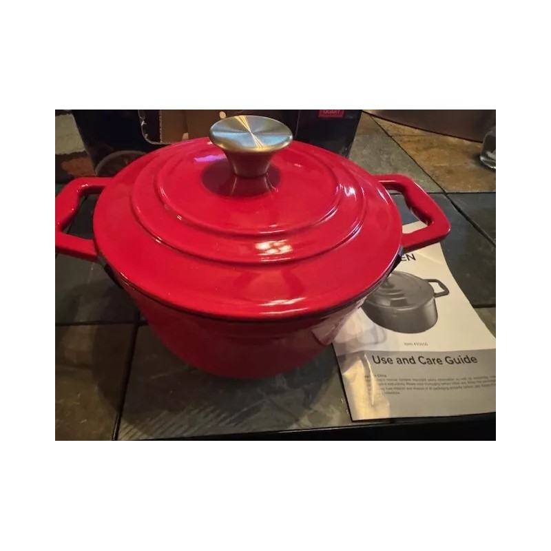 CHEFELECT NEW - CAST IRON PORCELAIN ENAMEL 3 QT DUTCH