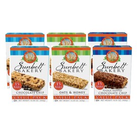Sunbelt Bakery Value Pack Variety, 2 Boxes Each Of Oats & Honey, Fudge Dipped Chocolate Chip, and Chocolate Chip, 90 Piece Assortment