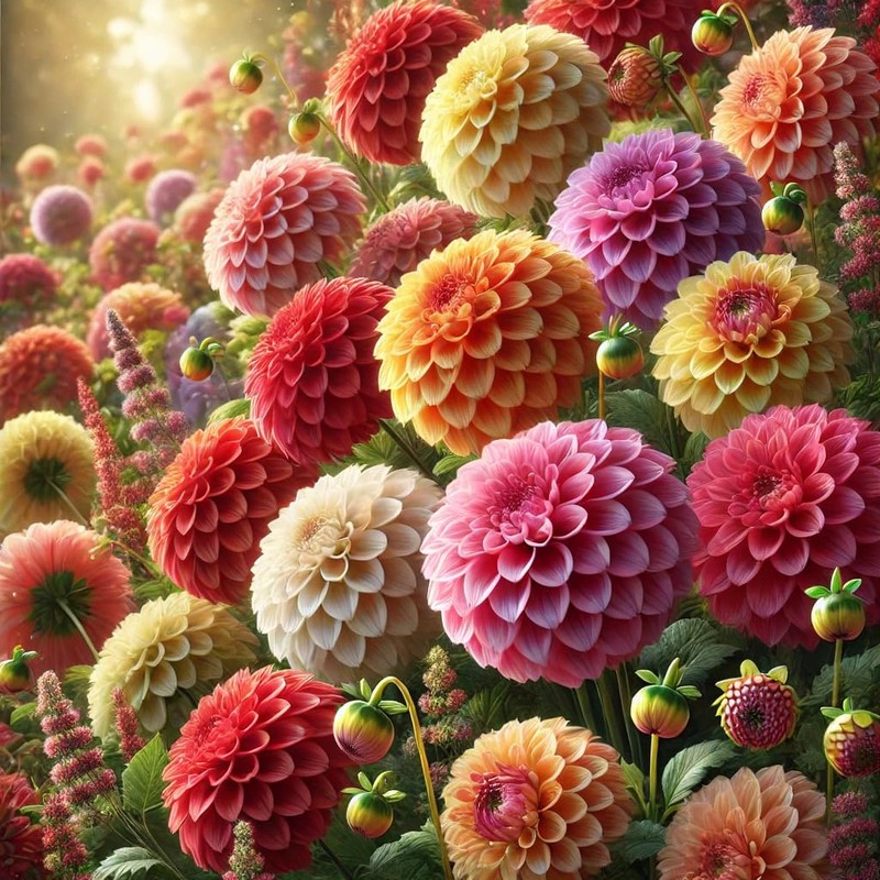 22Day Seeds: Seeds Dahlia Pompon Mix/Annual Flowers