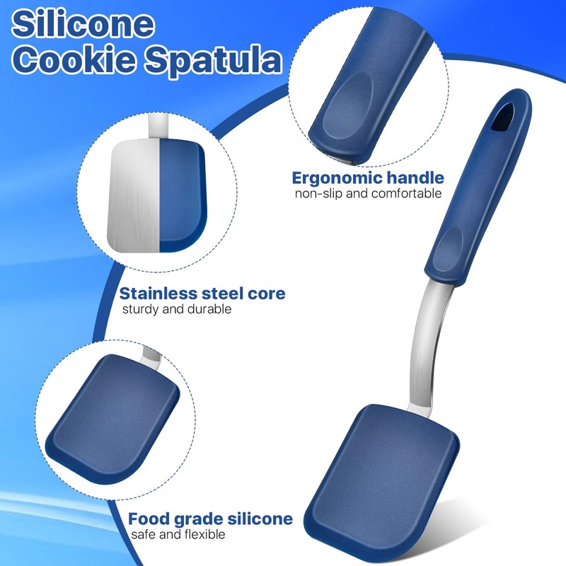 Elesunory 4 pcs Silicone Spatula, Heat Resistant Silicone Cookie Spatula