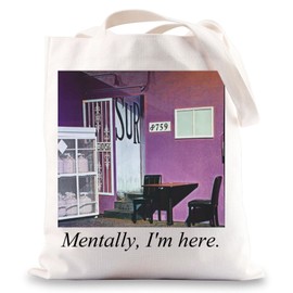 JNIAP Vanderpump Tote Bag Vanderpump Gifts Mentally I'm In The Back Alley Of SUR Gifts VPR Merch, I'm Here Tb, Large