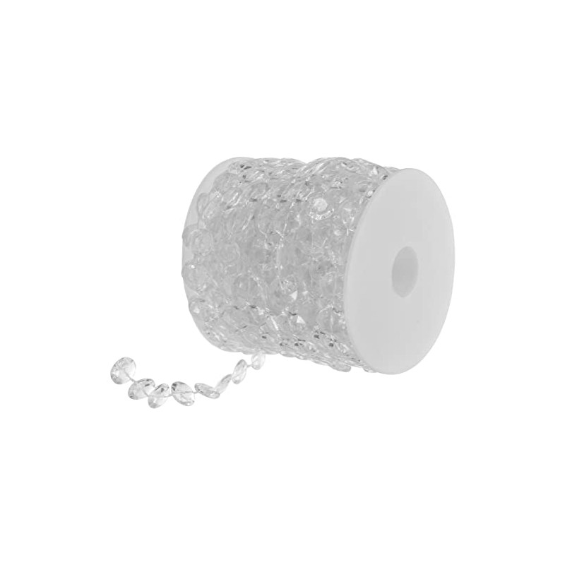 SEWACC 10M Acrylic Crystal Beads Strand Clear Acrylic Diamond Beads