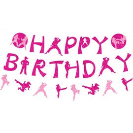Sursurprise Karate Birthday Decorations, Karate Birthday Banner for Girls Taekwondo Martial Arts Party Supplies