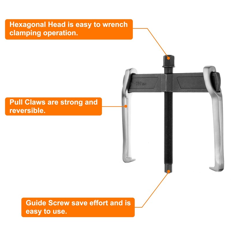 HARFINGTON 2-Jaw Gear Puller 10 Inch Carbon Steel Separate Lifting