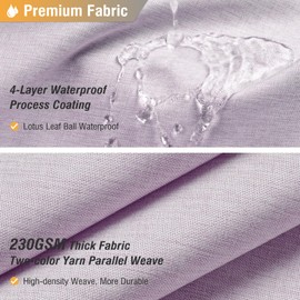 BTTN Extra Long Shower Curtain - 72x84 Inch Long Linen Textured Heavy Duty Fabric Shower Curtain Set with 12 Plastic Hooks, Tall Luxury Simple Waterproof Cloth Shower Curtains for Bathroom - Lavender