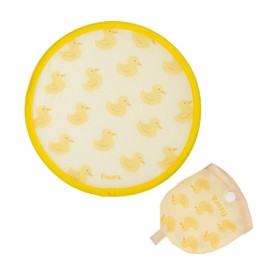 Fisura Faltbarer runder Handfächer Enten, Original Faltbarer Handventilator, gelber Frisbee mit Entendruck, 1 Stück, 20 cm, Enten, 1 Stück, One size