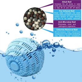 Beron Eco Friendly Wash Ball & Detergent Laundry Ball, Set of 2(Light Blue)