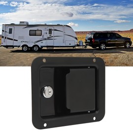 Trailer Paddle Door Lock, Toolbox Handle Rustproof Heavy Duty Wide Application Flush Mount Multipurpose for Trucks for Campers