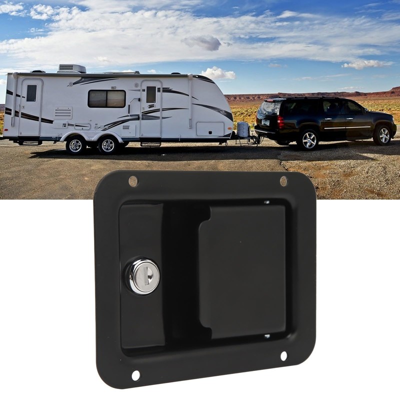 Trailer Paddle Door Lock, Toolbox Handle Rustproof Heavy Duty Wide