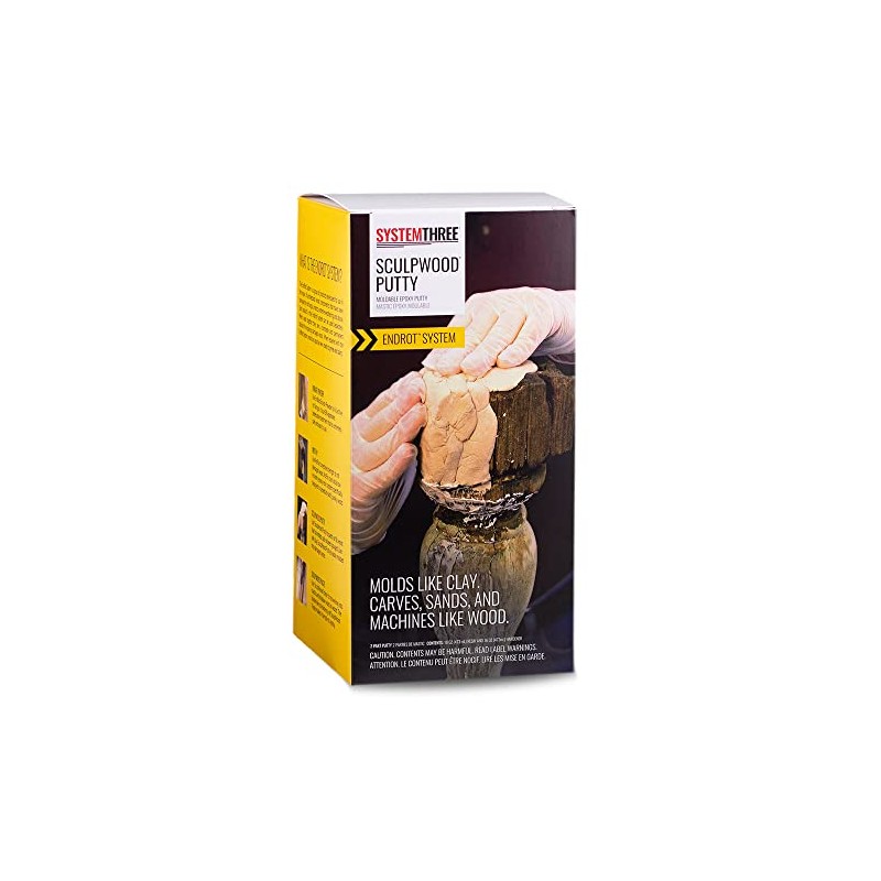 System Three SculpWood Putty Epoxy Filler, 1 Quart Kit