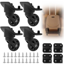 LPZMPZ Suitcase Wheels Replacement Wheels OD 45 mm for Luggage Suitcase Wheels Replacement Luggage Suitcase Wheels Replacement with Screws Repair Element Luggage Suitcase Wheel Black