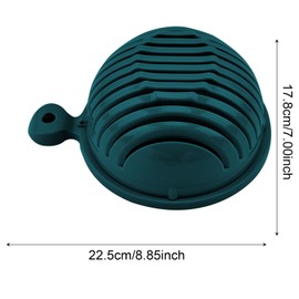 MUNSKT Fruit and Veg Cutter Bowl, Non-Stick Vegetable Chopper Slicer,Vegetable Cutter Multifunctional Vegetable Slicer - Salad Accessories Portable Salad Tool Vegetable Choppers (Green)