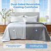 bedsmile Striped Cooling Comforter Queen Size, Q-Max 0.45 Reversible Cooling