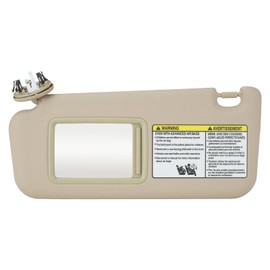 Left Driver Side Beige Sun Visor Fit for Toyota RAV4 2006-2013, Sunvisor Replacement for 74320-42501-B2, with Makeup Mirror and Light on The Car