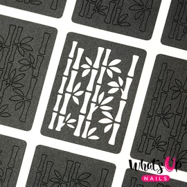 Whats Up Nails - Bamboo Vinyl Stencils for Nail Art Design (2 Sheets, 24 Stencils Total)