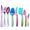 A · HOUSEWARE Rainbow Cheese Knives Silverware Set 8 Pieces