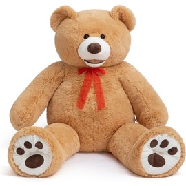 HollyHOME Oso de Peluche Gigante de 5 Pies Oso de Peluche Enorme con Pata Bordada Juguete de Peluche Grande Regalo para Novia Niños 60 Pulgadas Café