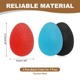 PATIKIL Hand Exercise Balls, 3 Pcs Squeeze Balls Stress Ball for Adults Grip Strengthening Occupational Equipment for Finger Wrist Strength, Multicolor