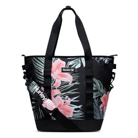 Hurley Cooler Tote Bag, Floral/Black