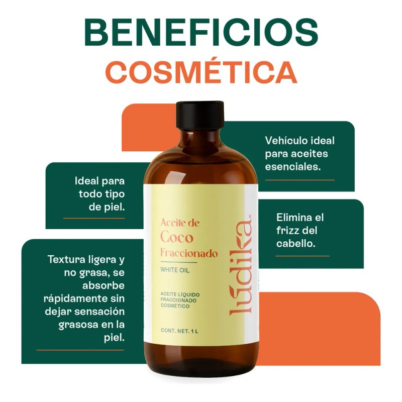 Aceite de Coco Fraccionado Natural Líquido | Facial, Capilar y