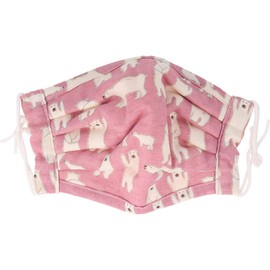 Fluffy Mask, Imabari Towel, For Super Sensitive Skin, White Bear, Pink, Loose Large Size, Pack of 1