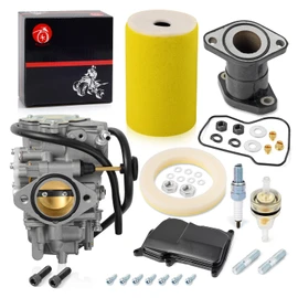 Carburetor Carb and Air Filter Foam Intake Manifold Compatible with YAMAHA 1987-1998 Big Bear 350 1987-1995 Moto 4 YFM350ER 1996-1998 Kodiak 400