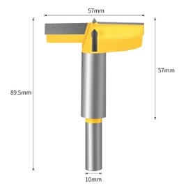 Meccion Carbide Forstner Drill Bit Wood Hole Cutter, Professional Woodworking Hole Saw Boring Bit (57mm)