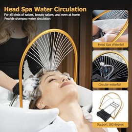 Zjchao Cabeza Spa Cascada Equipo Lavado Cabello Marco Circulación Agua Material Metal Fuerte Salones Belleza Casas