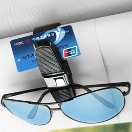 2-in-1 Car Glasses & Sunglasses Holder with Sun Visor Card Pocket / Sun Visor Clip / Car Sunglasses Holder / Car Glasses Holder / 2in1 차량용 안경 선글라스 거치대 썬바이저 카드포켓 /썬바이저클립/차량용선글라스거치대/차량용안경거치