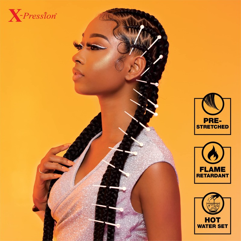 Sensationnel Braids XPRESSION 3X Pre-Stretched Braid 58" (3TPURPLE/PINK/LPINK)