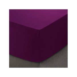 Poly-Cotton Extra Deep Fitted Sheet 40cm / 16” Deep - Easy Care, Machine Washable - Single Double 4ft King Super King Pillowcase Pair (Plum, 4FT)