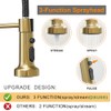 Hoimpro Brushed Gold High Arc Spring Kitchen Faucet with Pull
