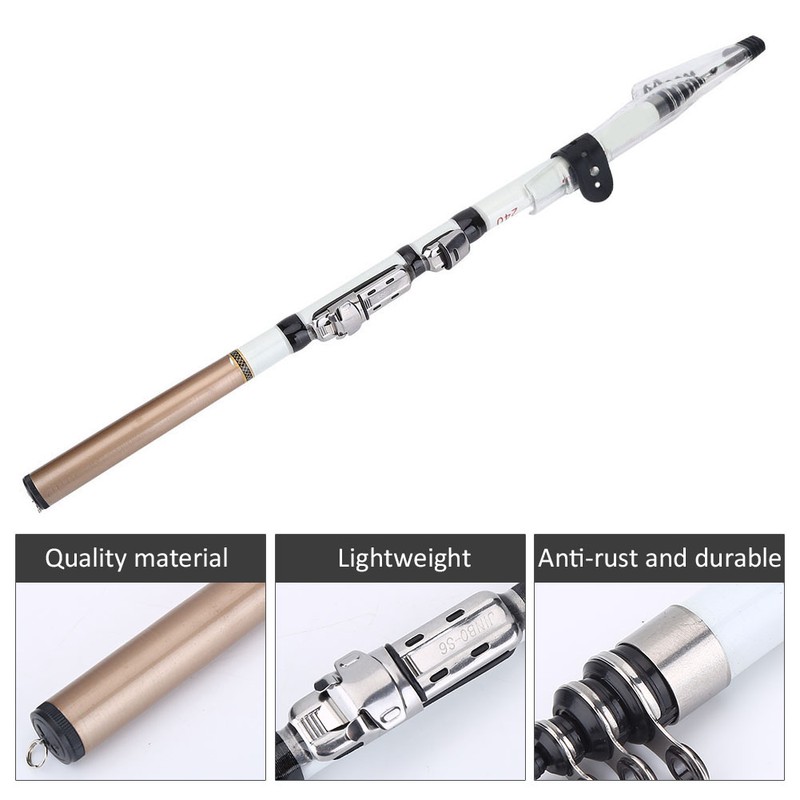Portable Telescopic Fishing Rod Travel Spinning Fishing Pole Carbon Fiber