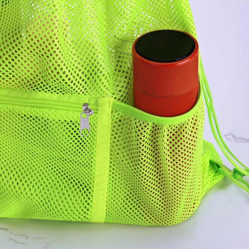 NATURAL STYLE 2 PACK Mesh Drawstring Backpack Bag, Multifunction Mesh