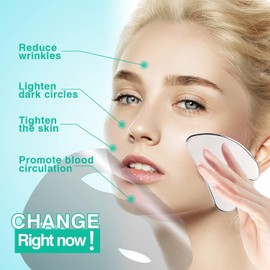 Gua Sha Edelstahl, Guasha Stein Gesichtswerkzeug, Metall Lymphdrainage Massageschaber für Gesicht, Augen, Hals, Körper, Hautpflege Geschenk