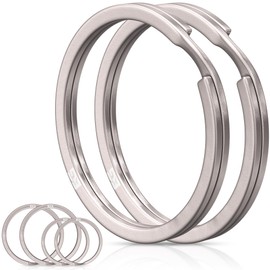 EDO GOT Titanium Split Key Rings, 6-Pack, Assorted Sizes, Natureal Color