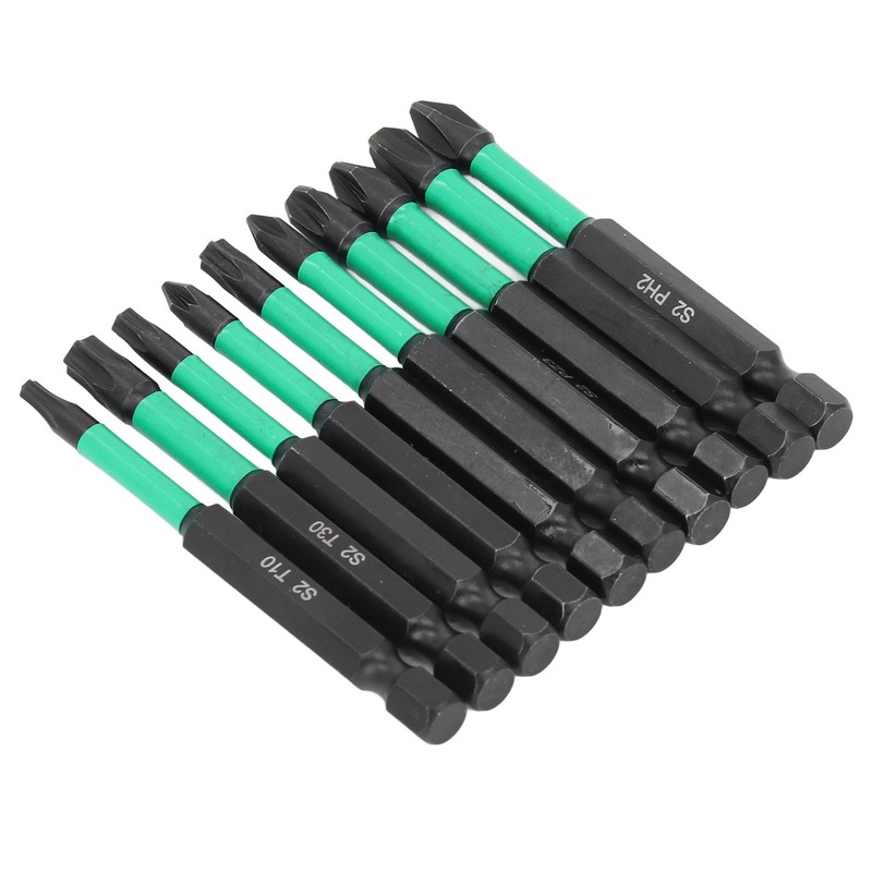 10Pcs Magnetic Screwdriver Bit Set Cross Star Non Slip High