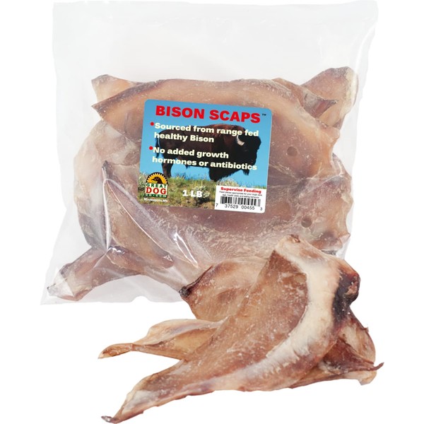 Great Dog Co. Bison Scaps - 1 LB Bag (Approximately